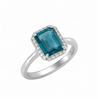 Anello Gazzola Gioielli Donna Amuleto in Oro bianco Topazio blu 2.62 Ct AN-1233-16-1-18-13-TL-OT-N-F-VS - AN-1233-16-1-18-13-TL-OT-N-F-VS